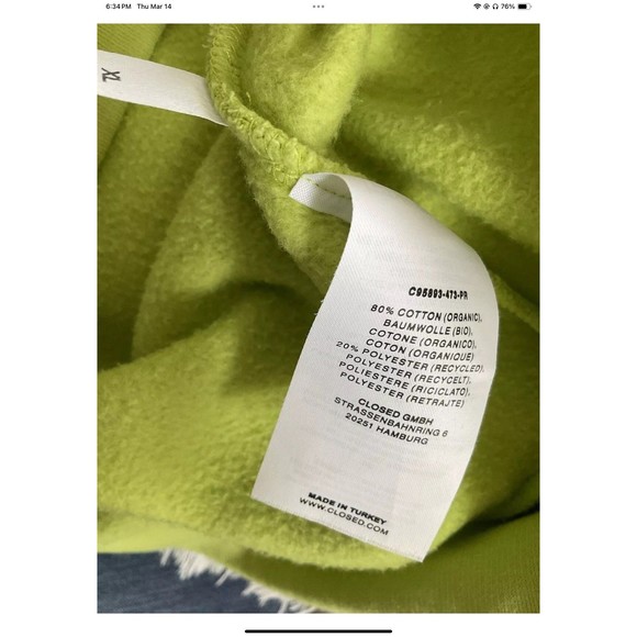CLOSED Logo Hoodie Lime Green Hoodie Size XL Oversized/Baggie Originally $250 - Picture 7 of 11
